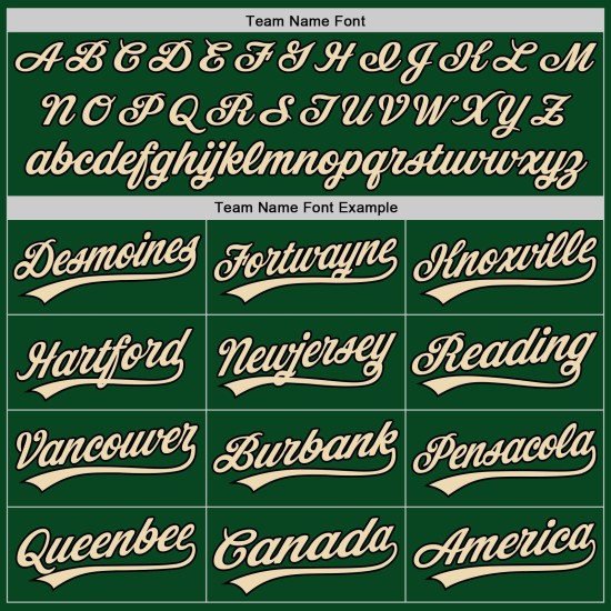 Camiseta de béisbol personalizada auténtica, color verde, crema y negro, estilo retro