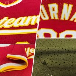 Camiseta de béisbol auténtica oliva negra y dorada vieja, estilo camuflaje retro, personalizada
