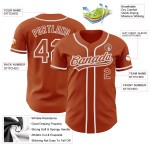 Camiseta de béisbol personalizada auténtica de Texas, color blanco y gris, color naranja Camiseta de béisbol personalizada auténtica de Texas, color blanco y gris, color naranja