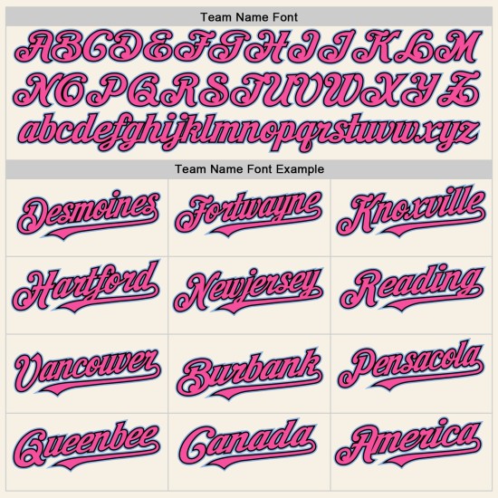 Light Authentic Jersey Siyah-Pembe Özel Mavi Krem Beyzbol Kolsuz
