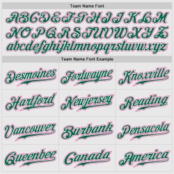 Camiseta de béisbol auténtica, personalizada, en tonos blanco, rosa y verde, de Kelly.