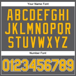 Camiseta de béisbol auténtica gris personalizada en dorado y blanco y acero