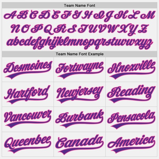 Camiseta de béisbol personalizada, color morado, rosa y blanco, auténtica, con rayas.
