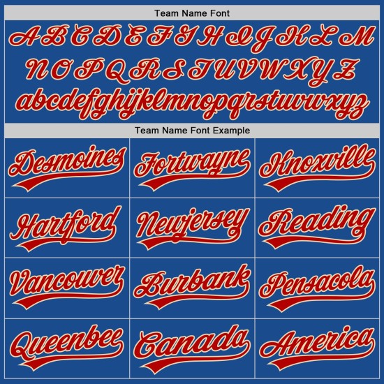 Camiseta retro de béisbol personalizada auténtica en azul, rojo y crema Camiseta retro de béisbol personalizada auténtica en azul, rojo y crema