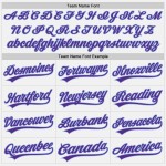 Camiseta de béisbol a rayas personalizada ligera, morada, blanca y azul, auténtica Camiseta de béisbol a rayas personalizada ligera, morada, blanca y azul, auténtica