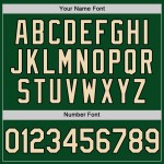 Camiseta de béisbol personalizada auténtica, color verde, crema y negro, estilo retro