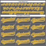 Camiseta de béisbol auténtica gris personalizada en dorado y blanco y acero
