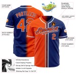 Camiseta de béisbol auténtica personalizada con degradado naranja real y blanco.