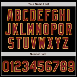 Camiseta de béisbol auténtica personalizada negra carmesí-dorada