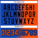 Camiseta de béisbol auténtica personalizada en color naranja y negro con degradado azul trueno Camiseta de béisbol auténtica personalizada en color naranja y negro con degradado azul trueno