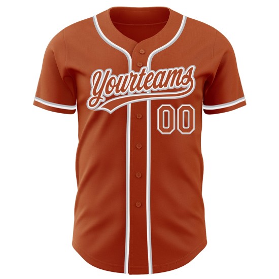 Camiseta de béisbol personalizada auténtica de Texas, color blanco y gris, color naranja Camiseta de béisbol personalizada auténtica de Texas, color blanco y gris, color naranja