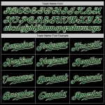 Camiseta de béisbol negra personalizada verde-crema auténtica