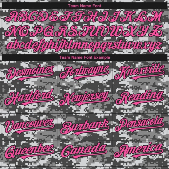 Camiseta de béisbol para mujer con cinta de camuflaje rosa personalizada auténtica, color rosa y negro, con concienciación sobre el cáncer en 3D. Apoyo a la salud y el pecho.