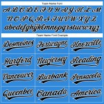 Camiseta de béisbol personalizada auténtica, color negro, blanco y azul eléctrico Camiseta de béisbol personalizada auténtica, color negro, blanco y azul eléctrico