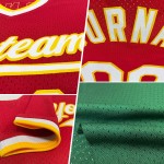 Camiseta de béisbol personalizada auténtica, color verde, crema y negro, estilo retro