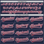 Camiseta de béisbol azul marino personalizada color carmesí-blanco auténtica