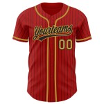 Camiseta de béisbol antigua, negra, personalizada, dorada y roja, auténtica.