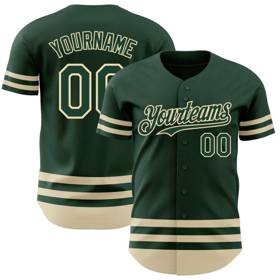 Camiseta de béisbol verde auténtica de la línea Cream personalizada