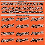 Camiseta de béisbol personalizada sin mangas naranja auténtica negra y blanca