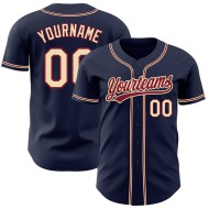 Camiseta auténtica personalizada de City Baseball color crema y azul marino carmesí