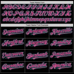 Camiseta de béisbol auténtica sin mangas personalizada con rayas negras, rosas y aguamarina