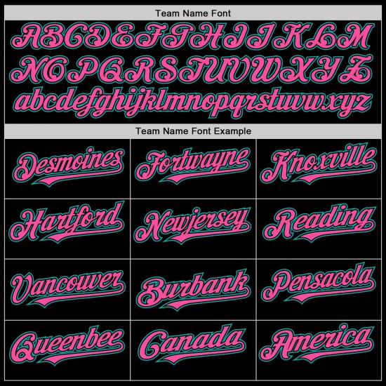 Camiseta de béisbol auténtica sin mangas personalizada con rayas negras, rosas y aguamarina
