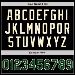 Camiseta de béisbol negra personalizada verde-crema auténtica
