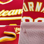 Camiseta de béisbol ligera, azul y blanca, retro, personalizada, rosa, auténtica