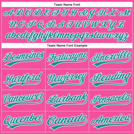 Camiseta de béisbol personalizada auténtica de rayas blancas, verde azulado y rosa